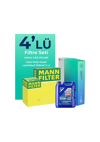 Mann Renault Megane 1.4 Benzin Turbo Filtre Bakım Seti Liqui Moly Motor Yağlı (2009-2012) 4 Lü -