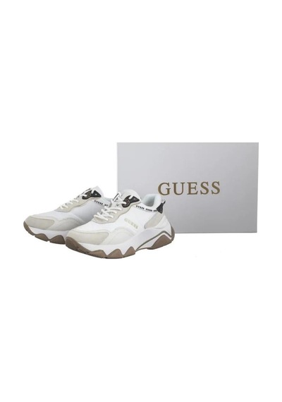 Guess Mıcola-haki Çizgili Kadın Sneaker-fl7mıcfal12-2 Beyaz-haki