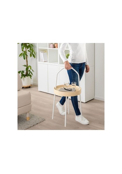 Ikea Burvık Yan Sehpa, Beyaz, 38 Cm