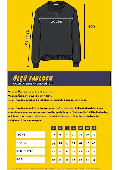Mmetalic Siyah Bisiklet Yaka Etiket Detaylı İçi Pamuklu Erkek Sweatshirt