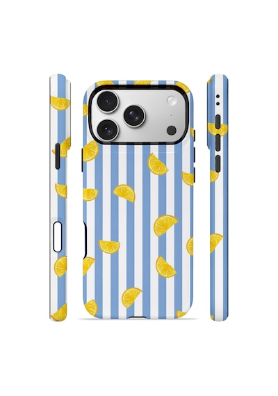 Apple iPhone Uyumlu 17 Pro Vorian Çift Katmanlı Magsafe Kılıf Lemon Confetti Blue