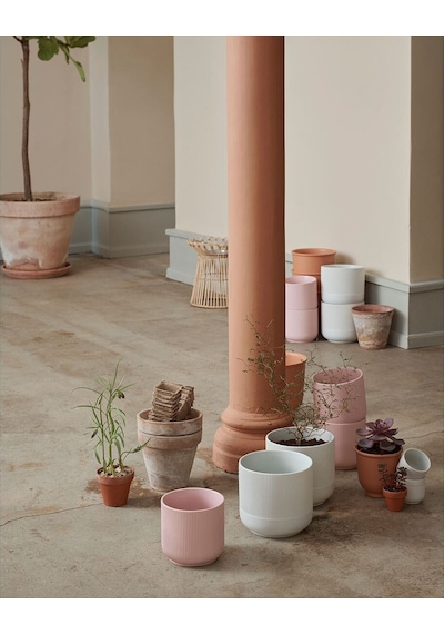 Seramik Saksı, Pembe, 12 Cm 3 Adet