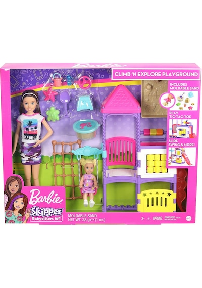 Barbie Skipper Tırman ve Keşfet Kaydıraklı. Salıncaklı Ve