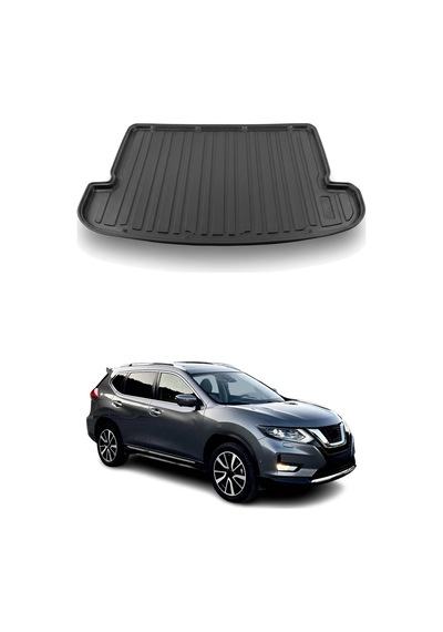 Nissan X-trail 7 Koltuklu 2017+ Uyumlu Araca Özel Kauçuk Tpe Bagaj Havuzu Siyah
