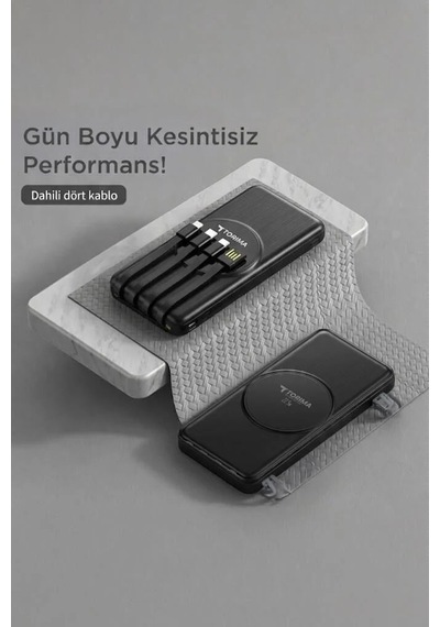 Premium Akıllı Cihaz Cep Bataryası Taşınabilir Batarya 10000 Mah Magsafe Trm-1014 Siyah Çok Renkli