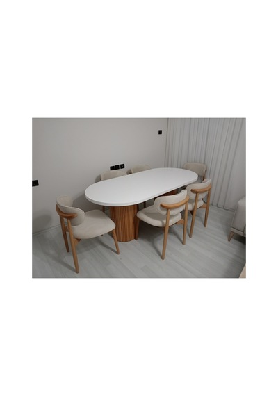 Modena Home Bohem Yemek Masası Sandalyesi Ahşap Sandalye Polo Mutfak Sandalyesi Bej