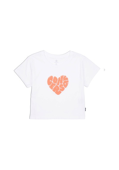 Converse Heart Slim Fit Kadın Beyaz T-shirt