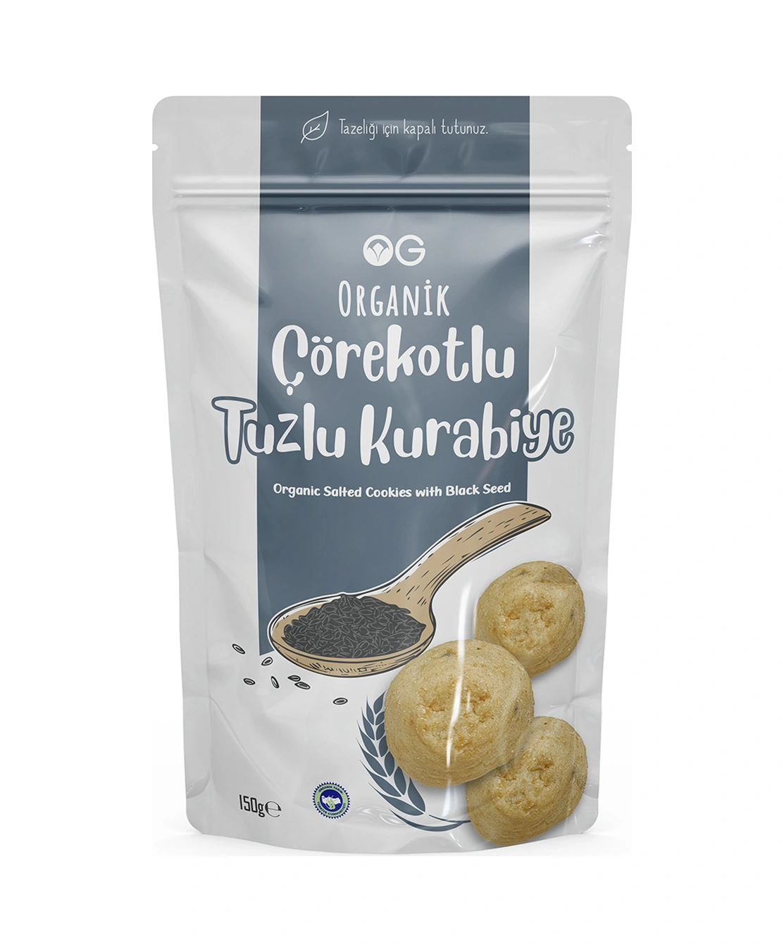 Organik Çörekotlu Tuzlu Kurabiye 150gr