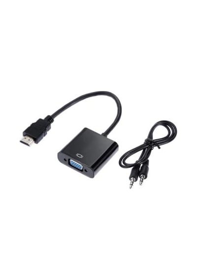 Hdmi To Vga Çevirici Dönüştürücü Adaptör + Ses Kablos