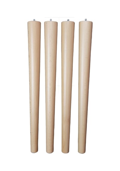Gürgen Ahşap Sandalye Sehpa Ayağı Metrik-8 Vidalı 42 Cm - 4 Adet Naturel Renk