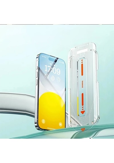 Baseus Crystal Apple iPhone 15 Plus Uyumlu Full Eye-protection Ekran Koruyucu
