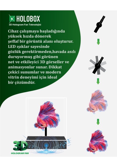 Holobox P20s Smart Sesli 3d Hologram Fan