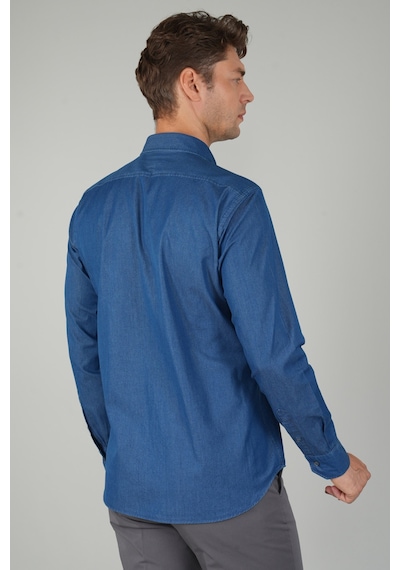 Bisse Uzun Kollu Regular Fit Spor Erkek Denim Gömlek Gmjean252166 D66 Indigo