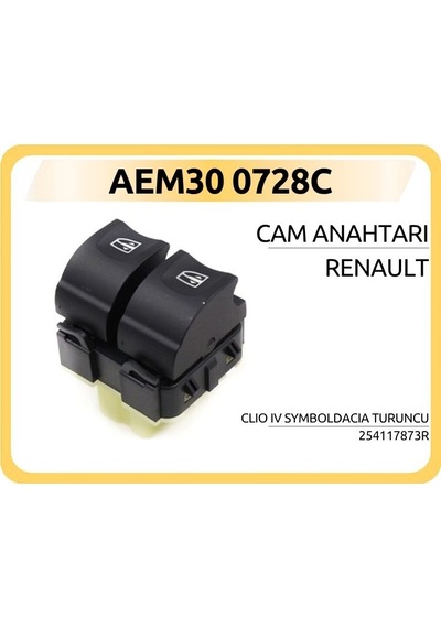 Aem Cam Anahtarı Renault Clıo Iv Symbol Dacıa Turuncu Aem30 0728c 2541 178 73r