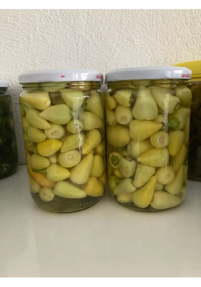 500 Gr Fındık Topak Süs Biber Turşusu Cam Kavanoz Çok Acı