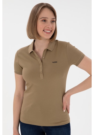 U.S. Polo Assn. Kadın Haki Basic Polo Yaka Tişört 50305764-VR027 U.S. Polo Assn. Kadın Haki Basic Polo Yaka Tişört 50305764-VR027