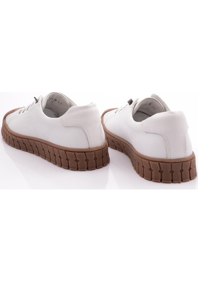 Dgn 9870 Erkek Kapali Bağcikli Sneaker Ayakkabi 9870-2505-R0198 Beyaz
