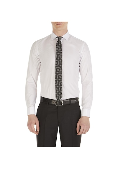 Efor Slim Fit Pamuk Saten Duble Manşetli Klasik Beyaz Gömlek Gk 235 Beyaz