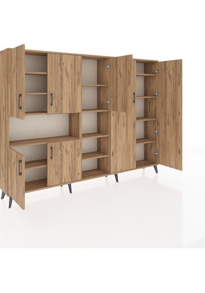 Arges Dolap 13 Raflı 7 Kapaklı 220x30x163 Çam-çam Çam-çam