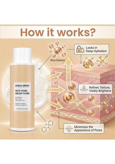 Maruderm Pirinç Özlü Aydınlatıcı Tonik Nem Dengeleyici Ve Canlandırıcı Cilt Toniği, Centella Asiatica İle, 250 Ml