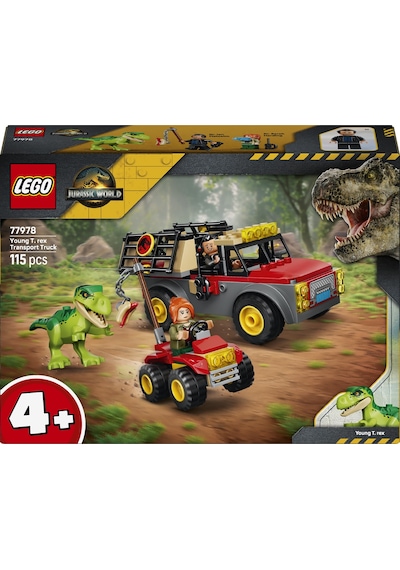 LEGO® Jurassic World Genç T. rex Taşıma Kamyonu 77978 - 4 Yaş Üzeri Çocuklar için Minifigür İçeren Oyuncak Yapım Seti (115 Parça)