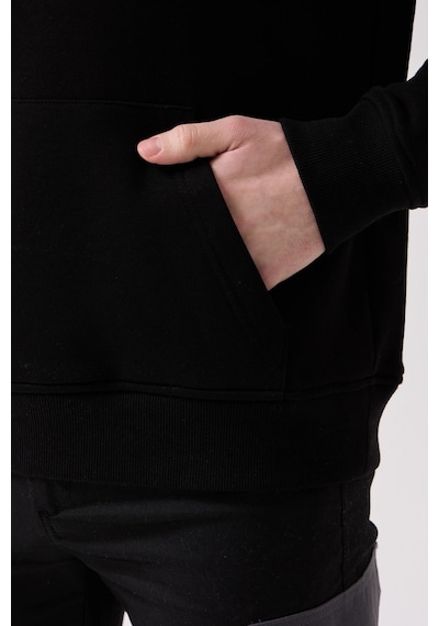 Sanfords Kordonsuz Hoodıe Erkek Kapüşonlu Sweatshirt SiYAH