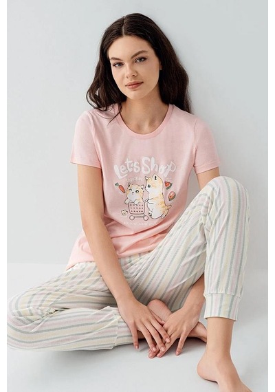 Arnetta Ar3571-s Kadın Pijama Takım Toz Pembe
