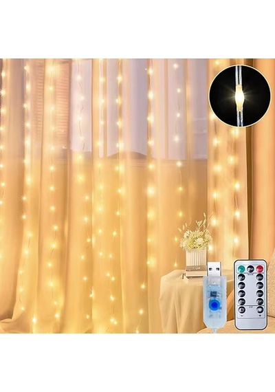 3x3 Perde Led Kumandalı Pl-14 Açık Gri