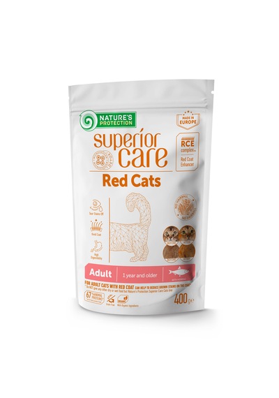 Nature's Protection Superior Care Kızıl/Kahverengi Tüylü Kediler İçin Tahılsız Ringa Balıklı Kedi Maması 400 G