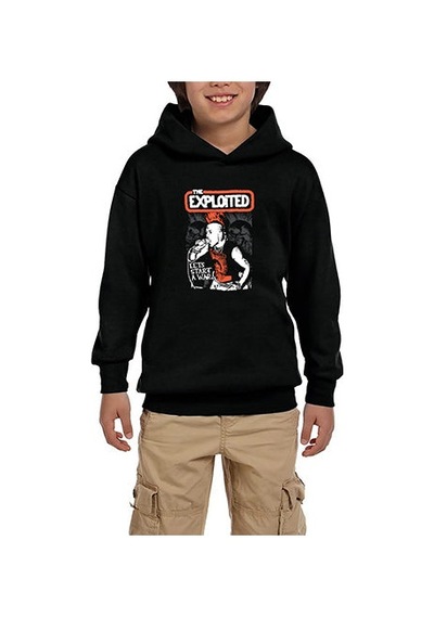 Zepplin Giyim The Exploited On Stage Siyah Çocuk Kapşonlu Sweatshirt