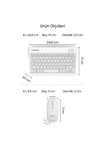 Beyaz Kablosuz Klavye Ve Mouse Seti Renkli