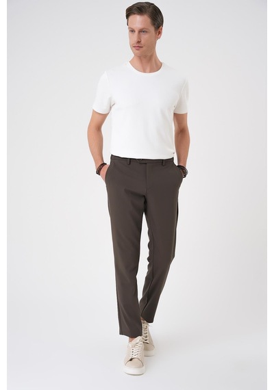 Efor Comfort Fit Beli Lastikli Toprak Jogger Pantolon P 1184 TOPRAK