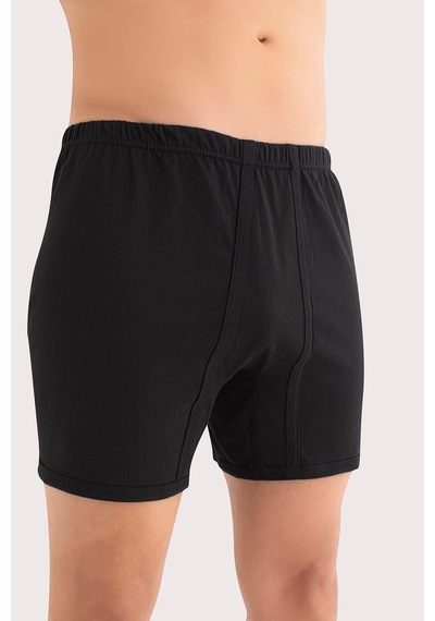 Arma Yıldız Erkek Paçalı Külot Boxer 6'lı Paket Siyah %100 Pamuk Penye Siyah