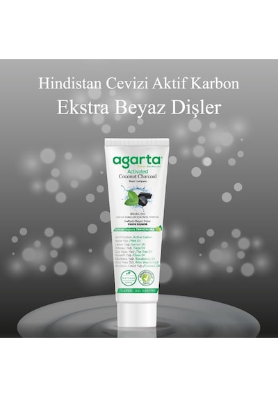 Agarta Doğal Diş Macunu 100ml Aktif Karbonlu 5 Li Set Beyazlık