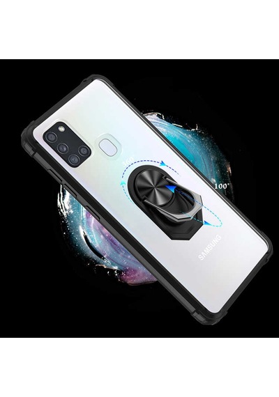 Samsung Galaxy Uyumlu A21S Kilif Standli Yüzüklü Mola Silikon Kapak 393062302