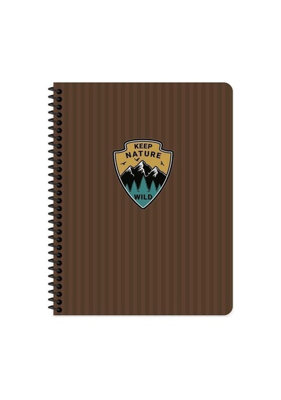 16.5x22.5 Çizgili Defter Outdoor - Kahverengi Çok Renkli