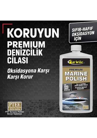 Starbrite - Ptef Teflonlu Premium Marin Cila 473 Ml : Standart Cilalardan 5 Kat Daha Dayanıklı, Aynamsı Parlaklık Ve Üstün Uv Zırhı