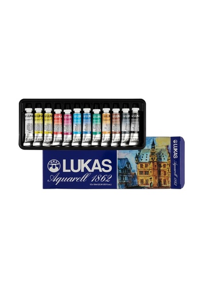 Lukas Aquarell 1862 Profesyonel Tüp Sulu Boya Seti 12 Renk 10 Ml.