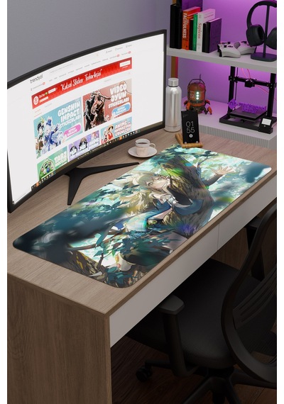 Kirara Genshin Impact Anime Oyuncu V1 - 90x40 Xxl Gaming Mouse Pad Fare Altlığı