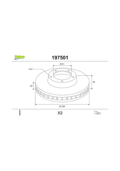 Valeo 197501 Fren Diski On 402062212r 402063149r 402066839r 2 Adettir