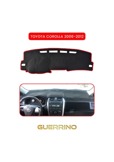 Toyota Corolla 2006-2012 Torpido Koruma Halısı Kırmızı Kenar
