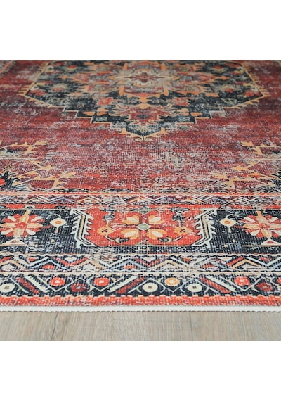 Cool Halı Private Xw Kiremit Rengi Eskitme Vintage Halı Modern Yıkanabilir Etnik Bohem Salon Halısı