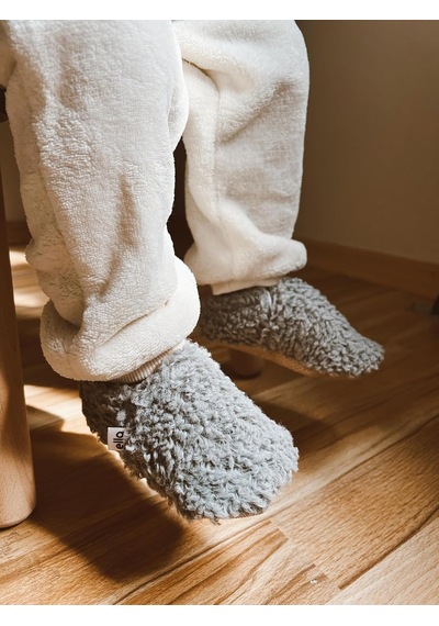 Xmlbayiciniz Bebek Patiği Organik Pamuk İç Astar, Kaydırmaz Taban Peluş Bebek Patik, Ev Pandufu Terliği Kreş Ayakkabısı Pamu Siyah - Beyaz