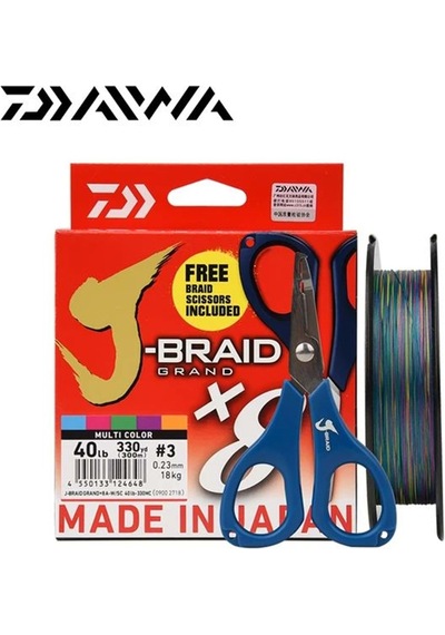 Daiwa Jbraid 8b 300 M Multicolor İp Misina + Makas  - 0,1
