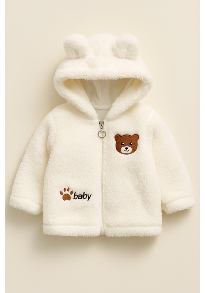 Uğur Bebe Krem Renk Astarlı Unisex Peluş Kapüşonlu Ayıcık Nakışlı Bebek Hırkası Yumuşacık Ve Sıcak Tutar Krem Krem Uğur Bebe Krem Renk Astarlı Unisex Peluş Kapüşonlu Ayıcık Nakışlı Bebek Hırkası Yumuşacık Ve Sıcak Tutar Krem Krem