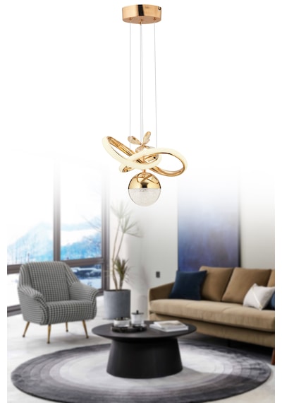 İstanbul Avize Begonvil Gold 3 Renkli Ledli Modern Lüx Led Avize