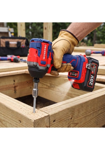 Workpro Wp390108 20volt 4.0ah. Li-ion 230nm Çift Akü Kömürsüz Profesyonel Şarjlı Darbeli Tornavida