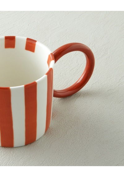 English Home Boldy Lines New Bone China Kupa 350 Ml Turuncu Turuncu