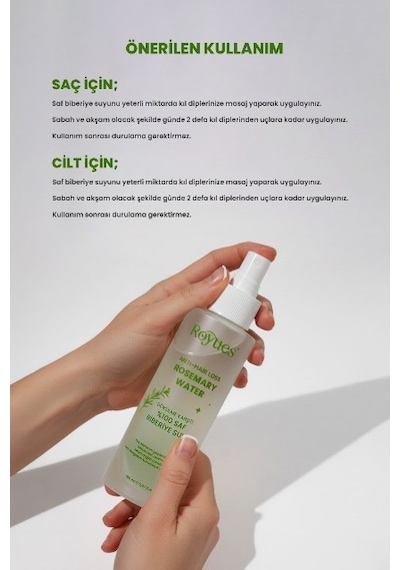 Royues Dökülme Karşıtı Ve Saç Uzatma Etkili Biberiye Suyu 150 ML
