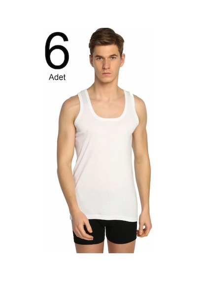 Tutku Erkek Beyaz 6'lı Paket Ribana Klasik Atlet 001